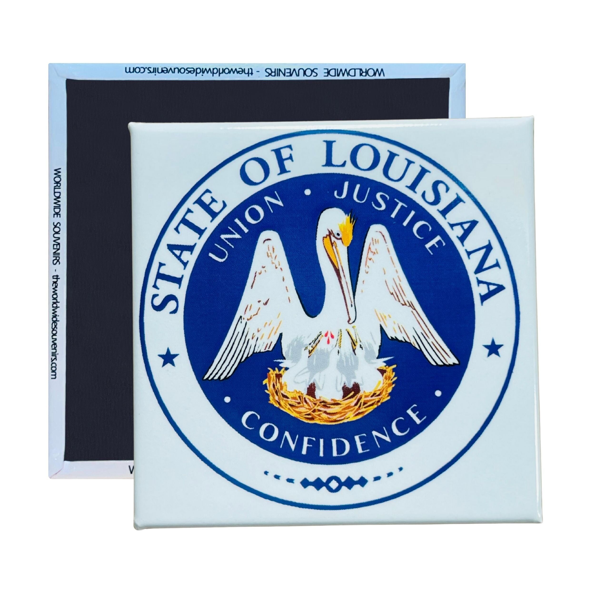 Quadratischer Magnet - Staatssiegel LOUISIANA - USA