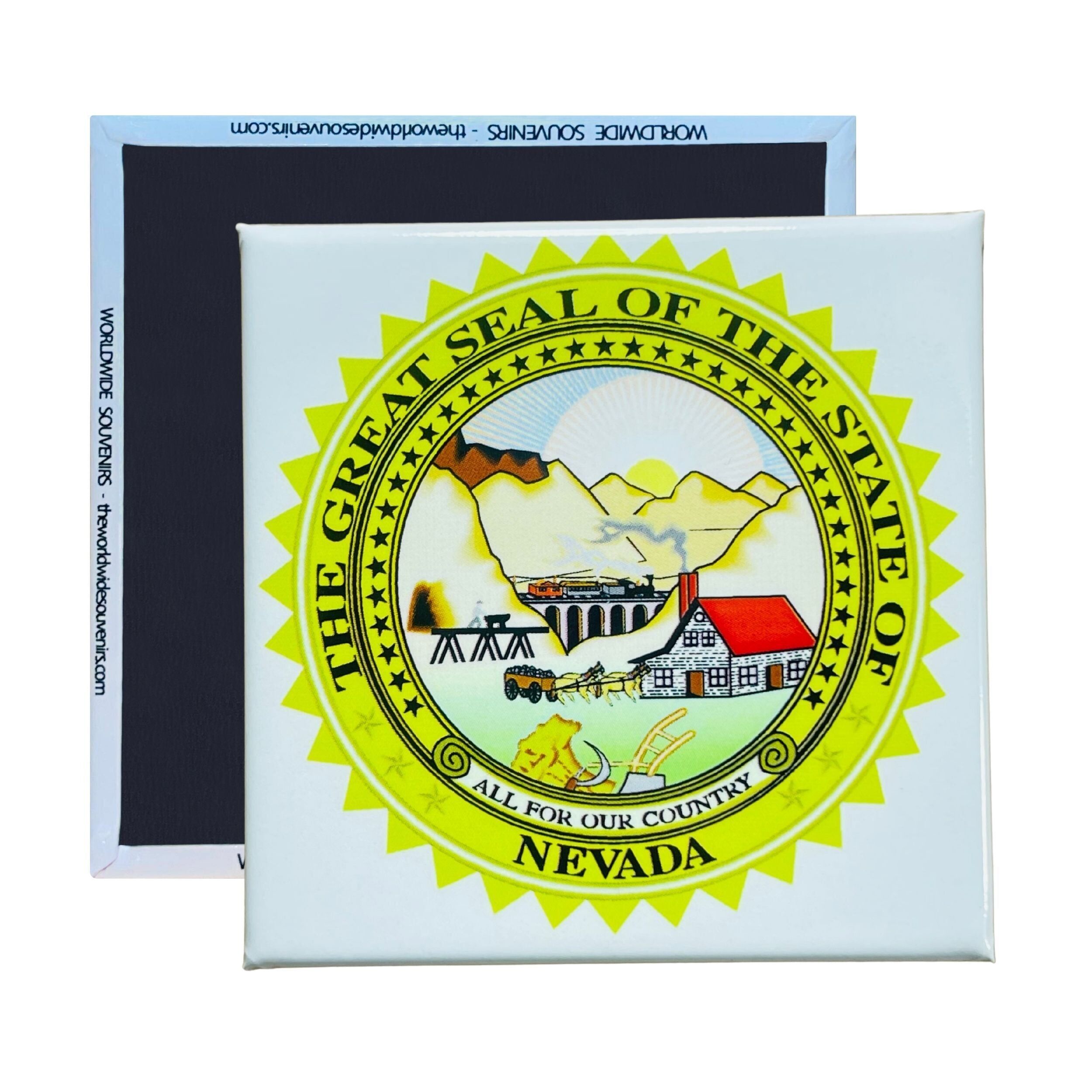 Quadratischer Magnet - Staatssiegel NEVADA - USA