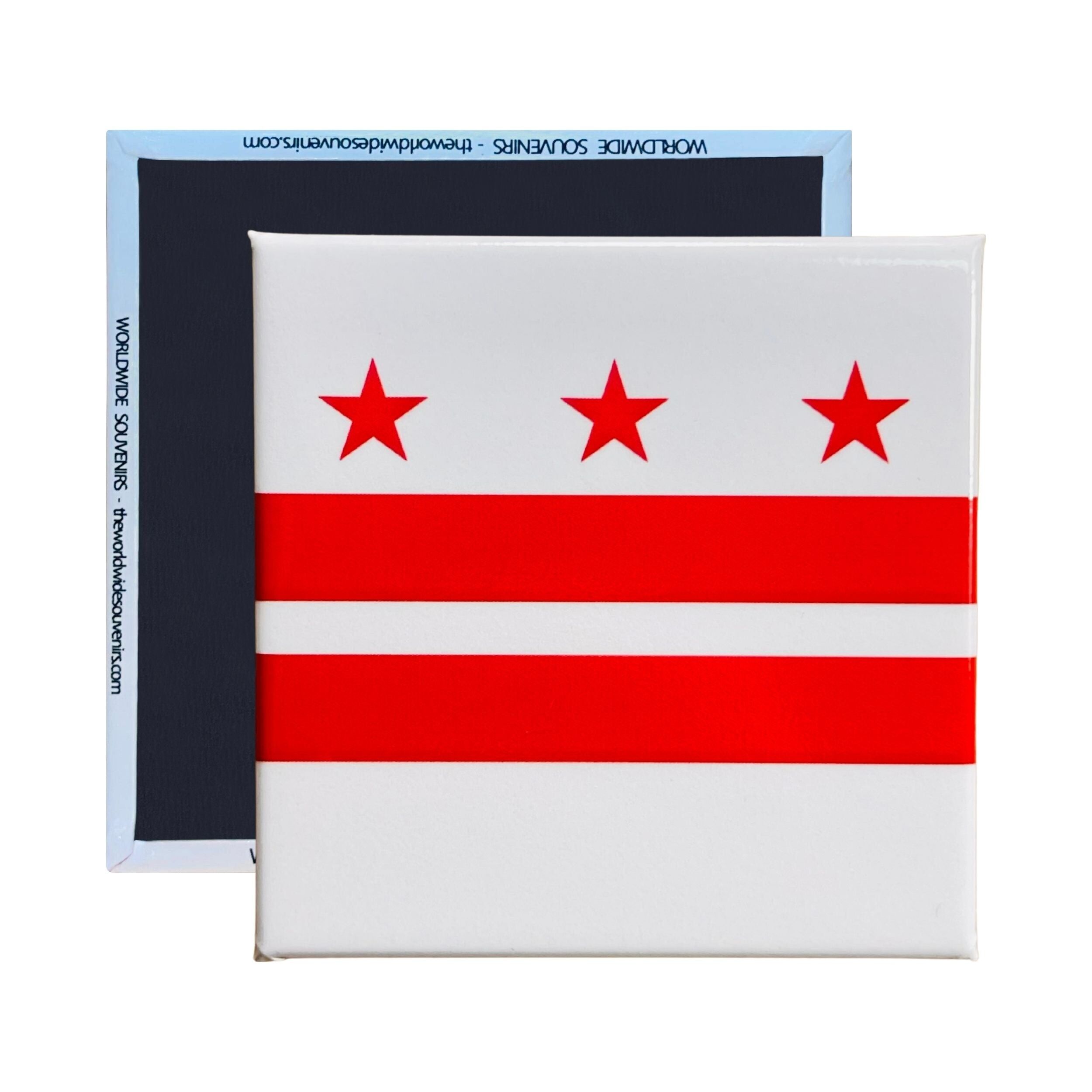 Quadratischer Magnet - Flagge von Washington DC - District of Columbia - USA