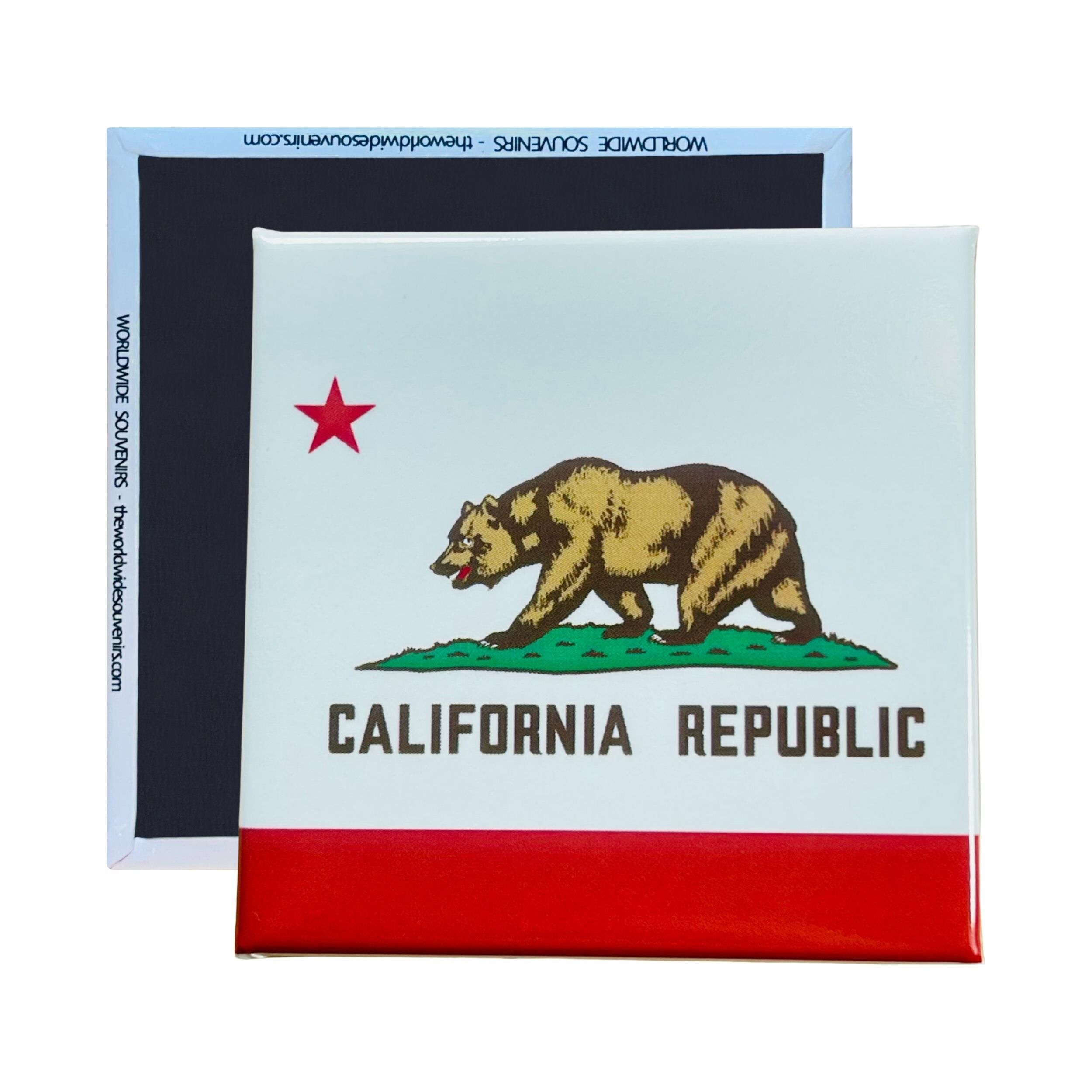 Quadratischer Magnet - Staatsflagge KALIFORNIEN - USA