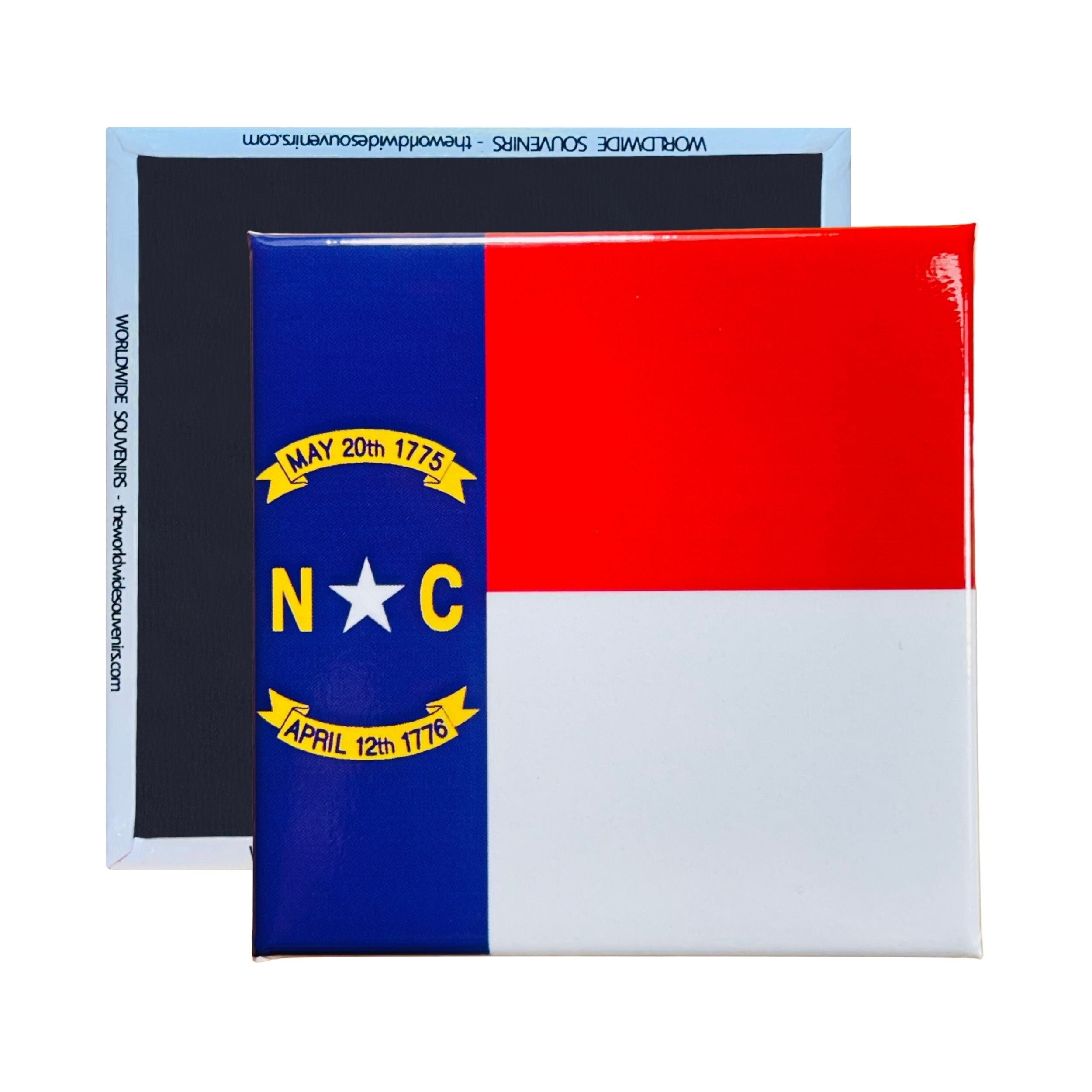 Quadratischer Magnet - Staatsflagge CAROLINA - USA (2)