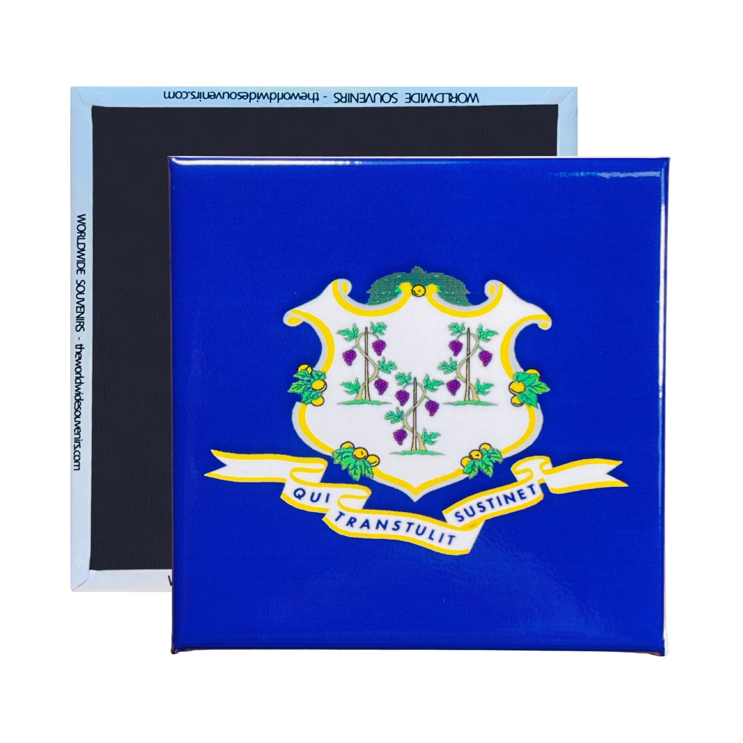 Quadratischer Magnet - Staatsflagge CONNECTICUT - USA