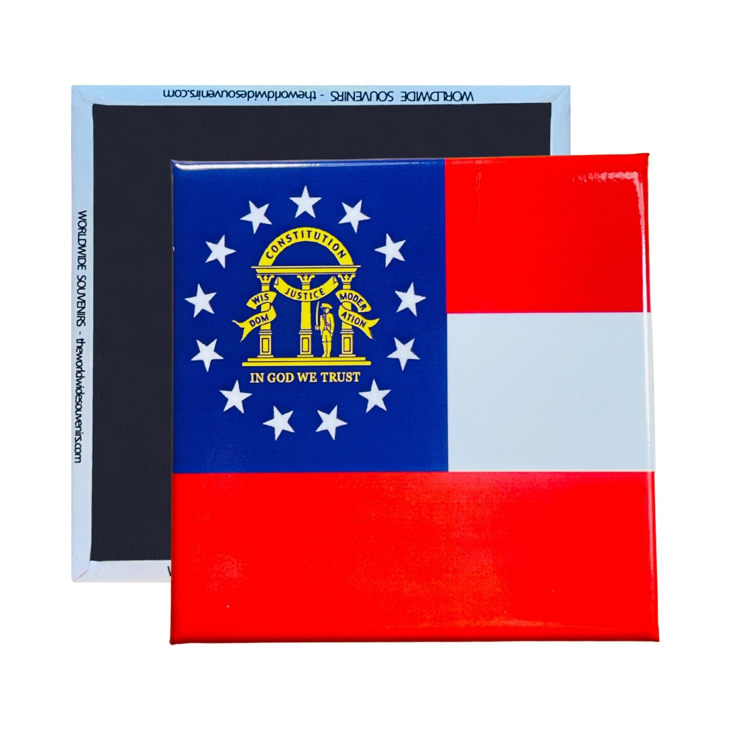 Quadratischer Magnet - Staatsflagge GEORGIA - USA