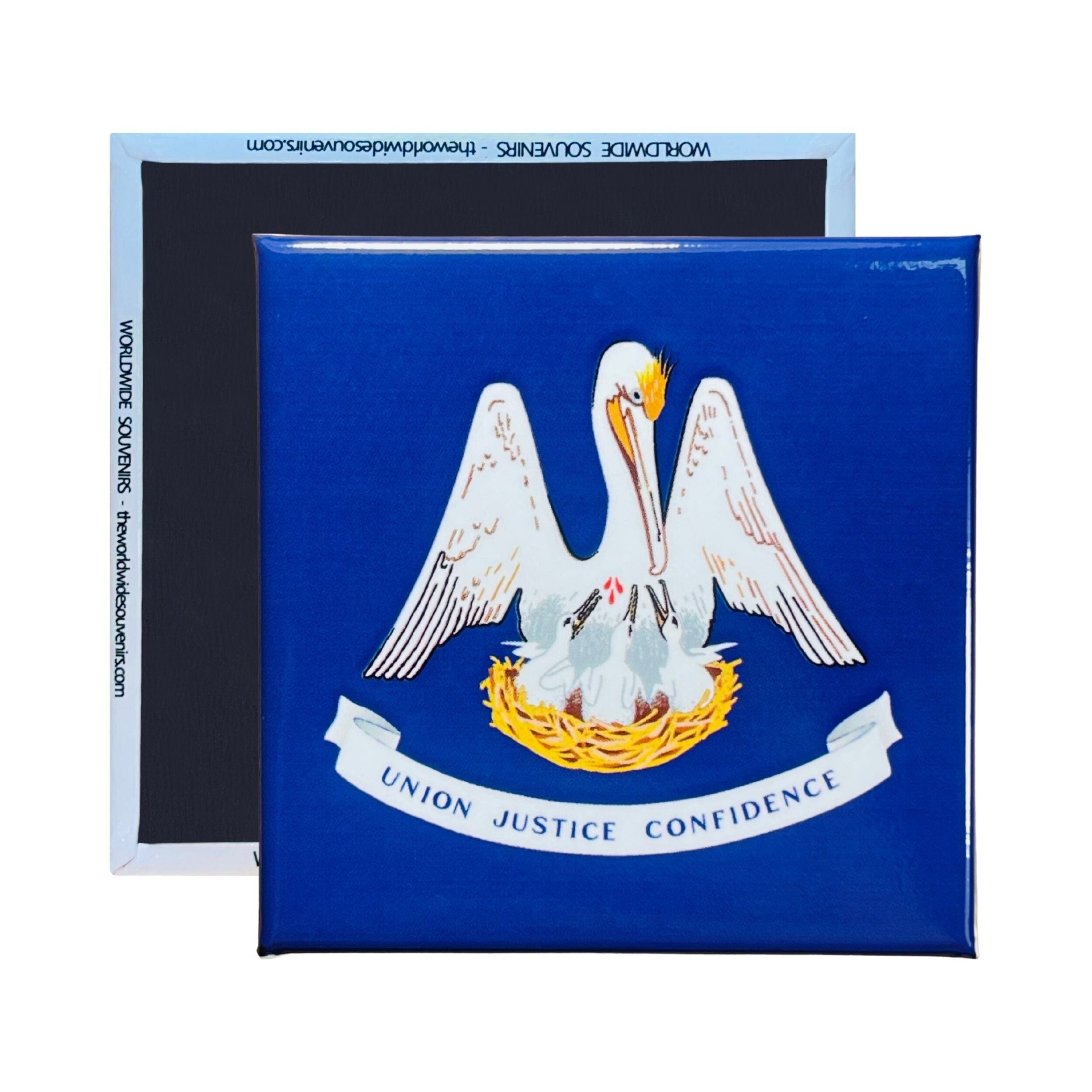 Quadratischer Magnet - Staatsflagge LOUISIANA - USA