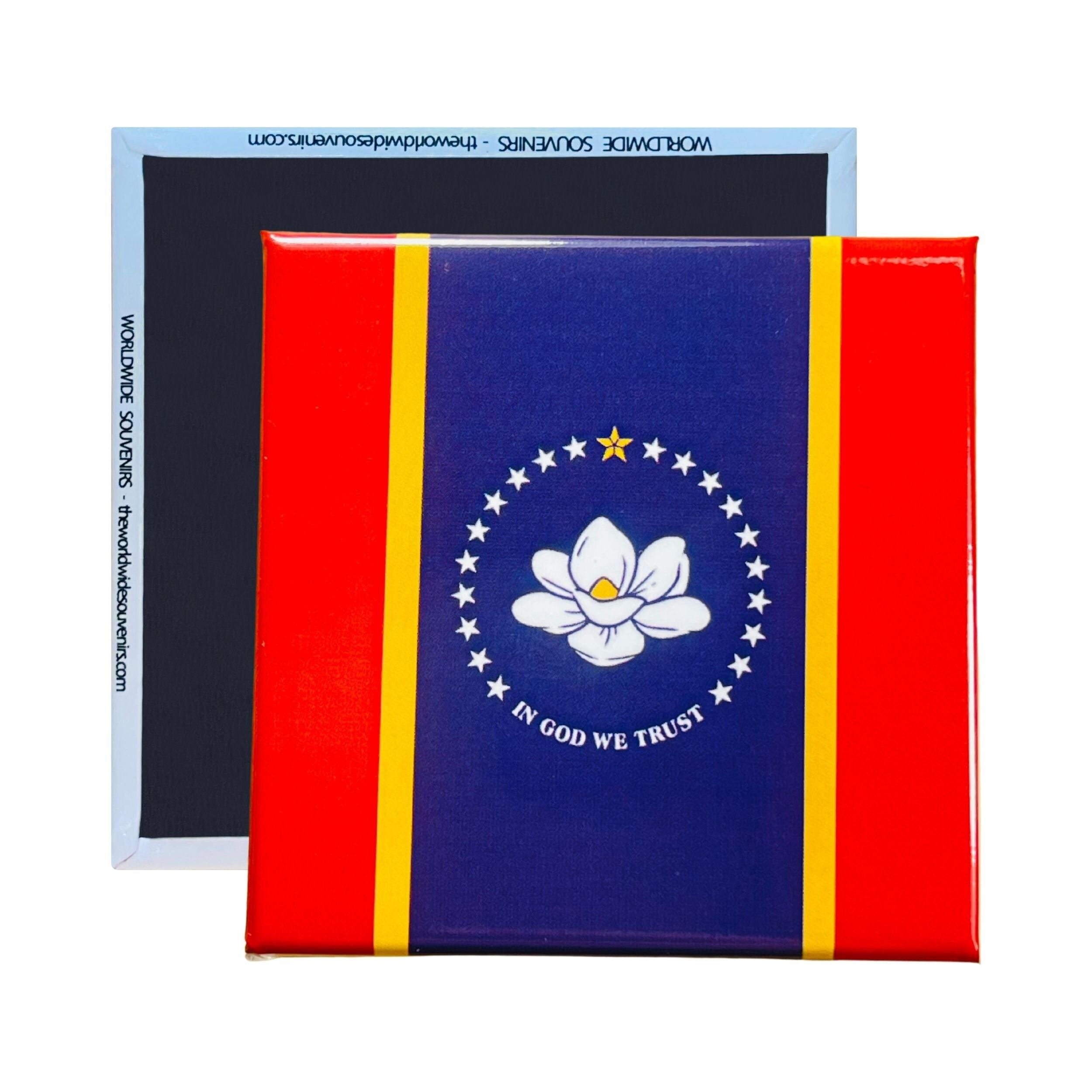 Quadratischer Magnet - Staatsflagge MISSISSIPPI - USA