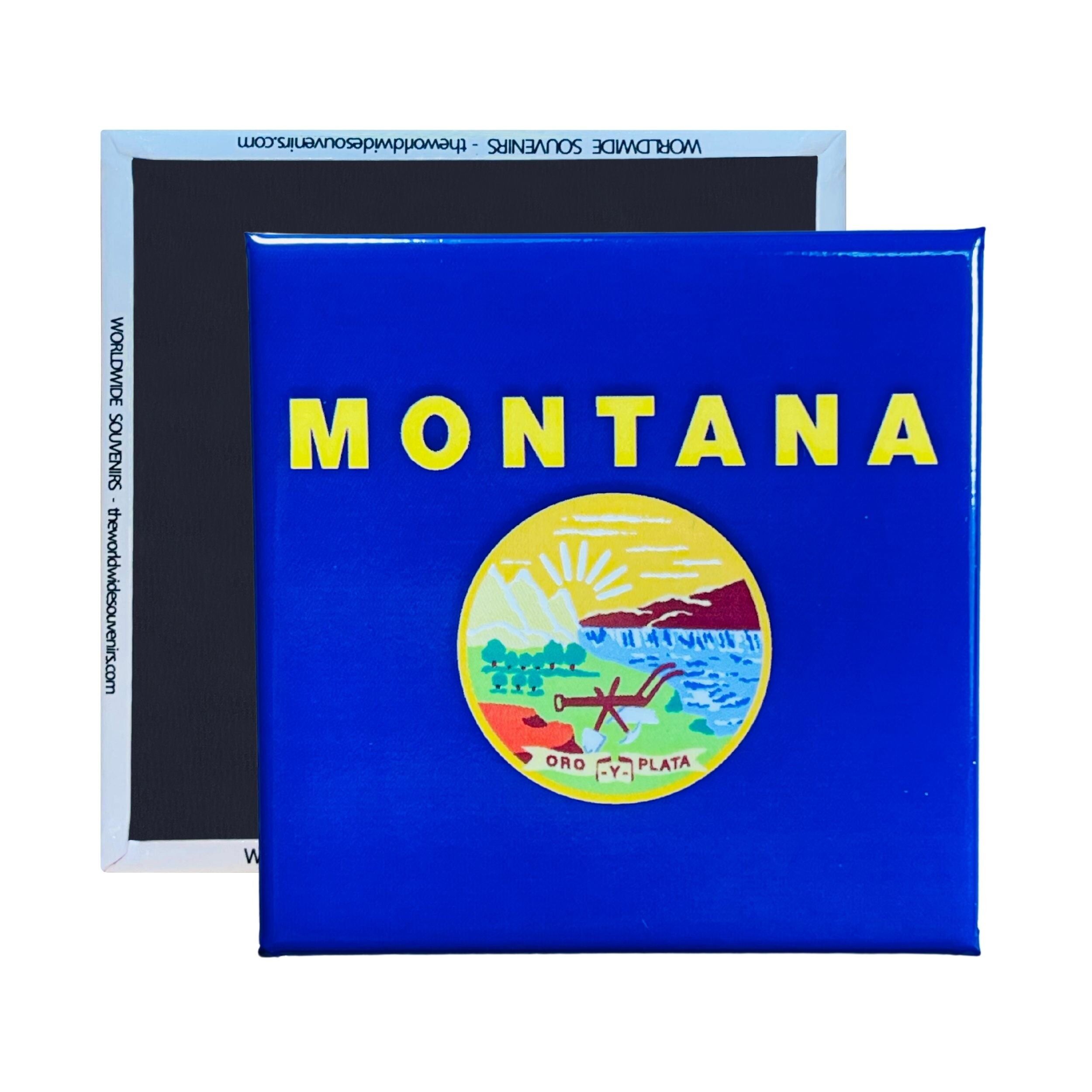 Square Magnet - State Flag MONTANA - USA