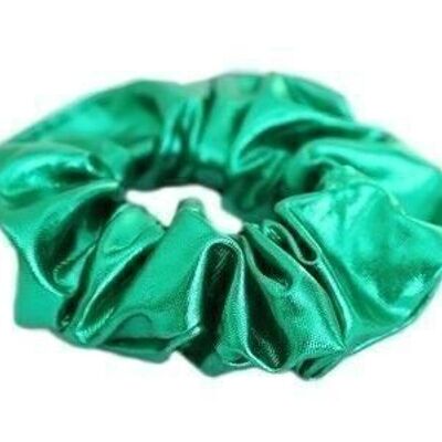 Scrunchie metalizado verde