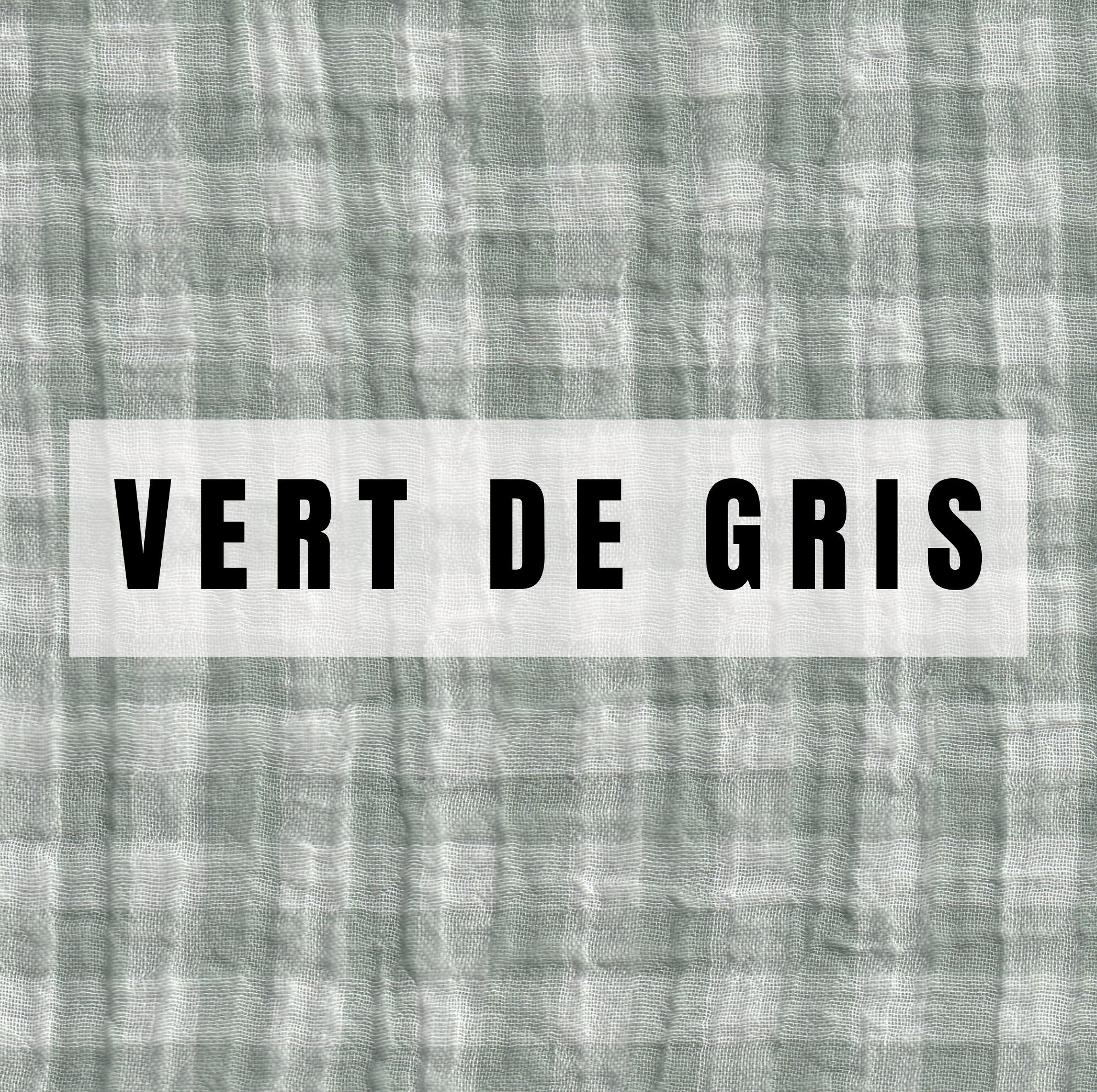 3 Tea Towels - Cotton Gauze Gingham Green Grey - 35x50cm