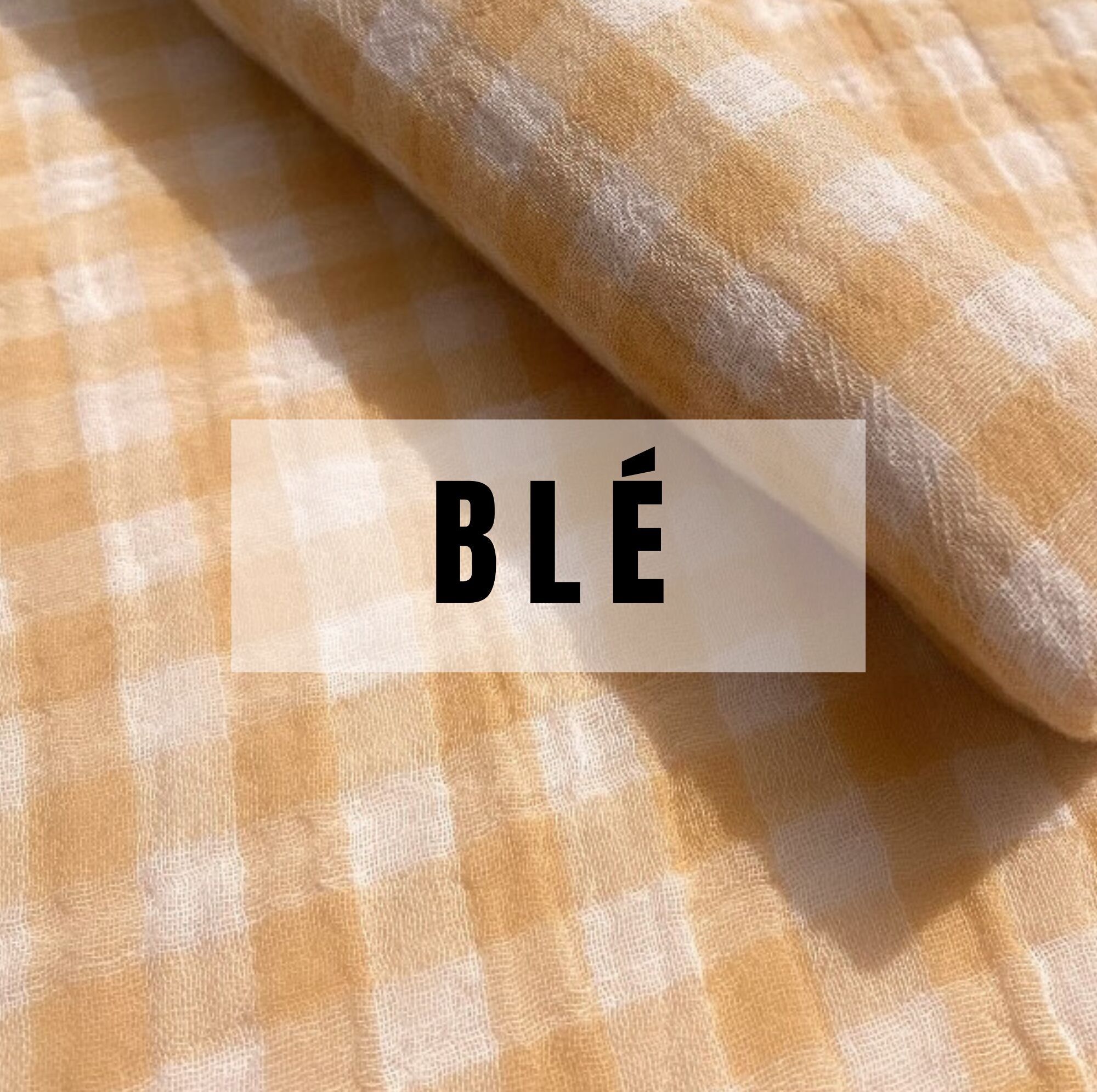 3 Torchons - gaze de coton vichy Jaune Blé - 35x50cm