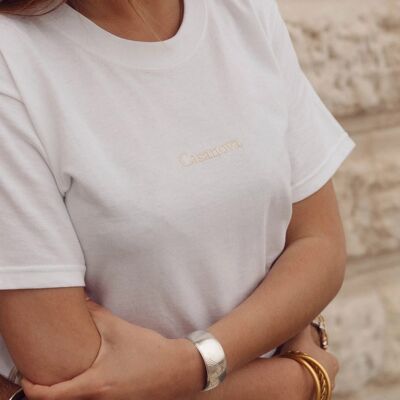 Tee shirt femme coton brodé