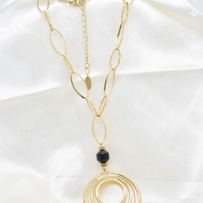 Collana con maglie in acciaio inossidabile - BJ210271OR-NO