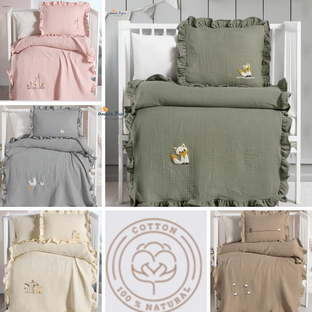 Ensemble de couvertures en mousseline UNISEXE 4 couches faites à la main