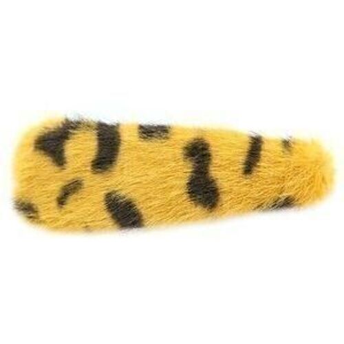 Haarclip faux fur leopard yellow