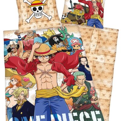 One Piece - Parure de lit réversible (Renforcé) - 80 x 80 / 135 x 200 cm