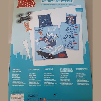 Tom & Jerry - Parure de lit réversible - 80 x 80 / 135 x 200 cm