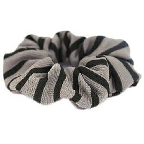 Scrunchie stripe grey black