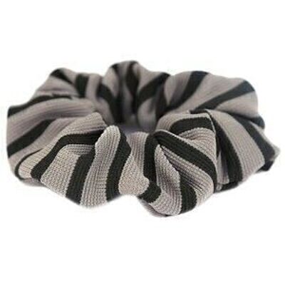 Scrunchie raya gris negro