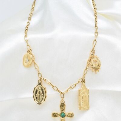 Collana con ciondolo in acciaio inossidabile - BJ210273OR