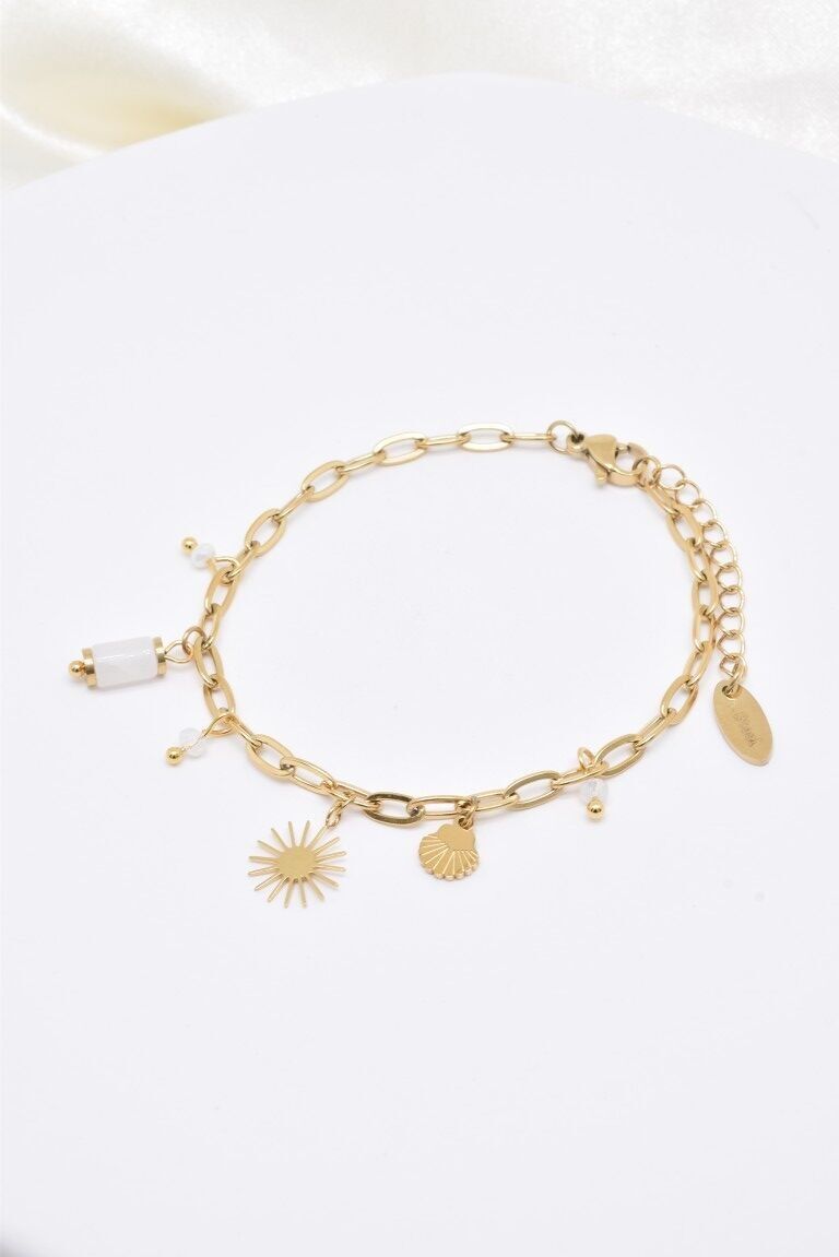 Pulsera de acero inoxidable con dijes - BR110336OR-BC