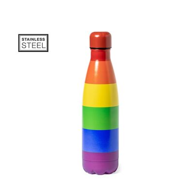 BOTTIGLIA ARCOBALENO DA 790 ML DI CAPACITÀ, REALIZZATA IN ACCIAIO INOX MULTICOLORE. UNA BOTTIGLIA DI CUI ESSERE ORGOGLIOSI, CON TAPPO A VITE E SENZA BPA.
