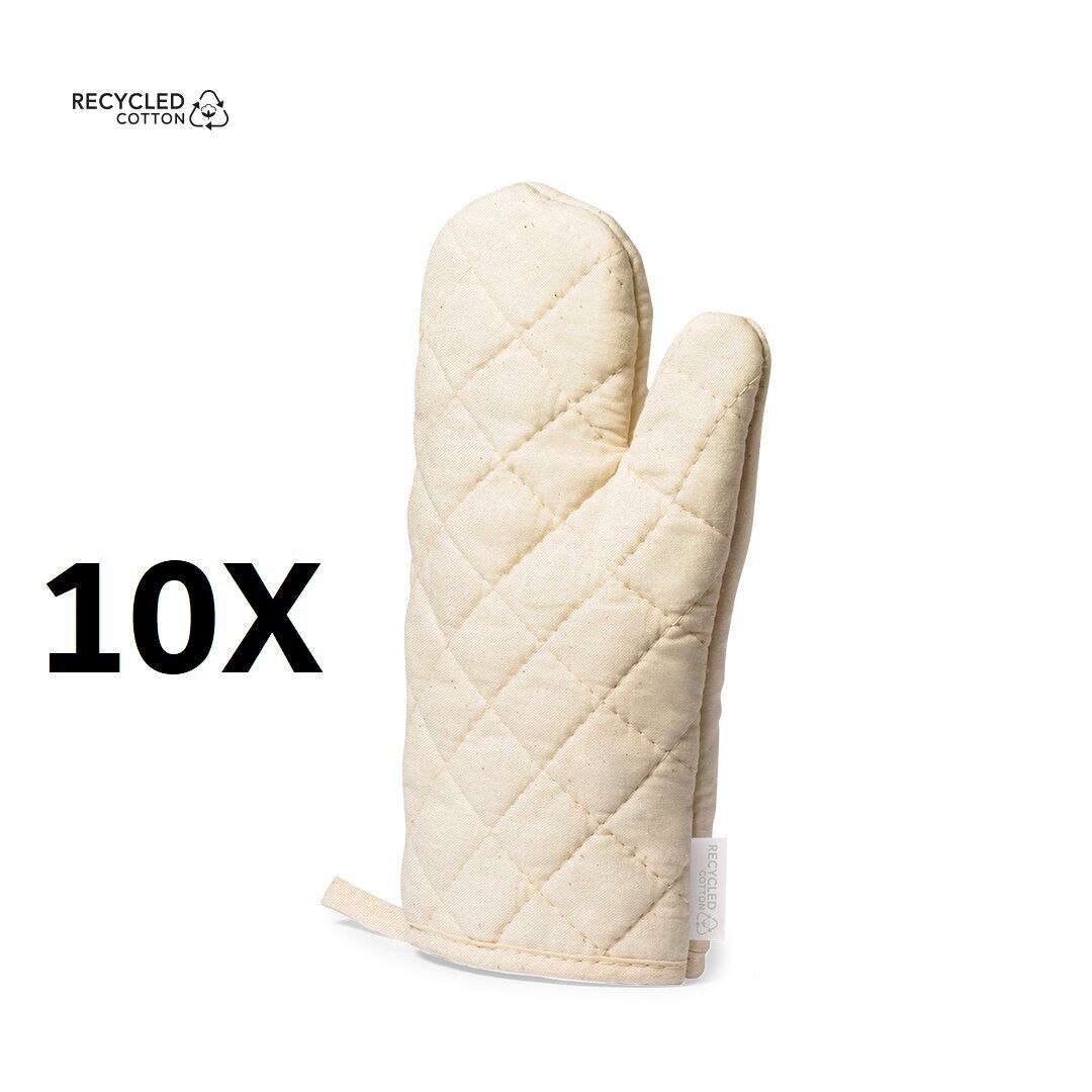 10 X GUANTI DA CUCINA NATURALI.REALIZZATO IN MATERIALE DI COTONE RICICLATO DI ALTA QUALITÀ