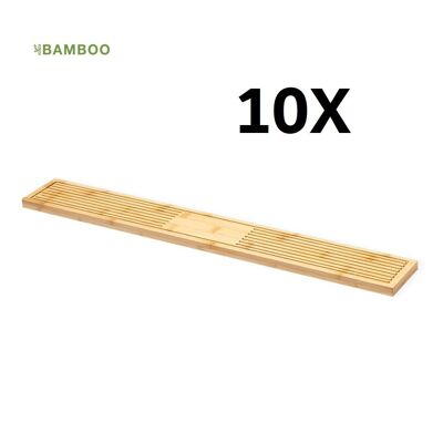 10 X ALFOMBRILLAS DE BAR FABRICADAS EN BAMBÚ. DISEÑO ECOLÓGICO PARA SERVIR BEBIDAS EVITANDO DERRAMES SOBRE LA SUPERFICIE DE LA BARRA GRACIAS A SU REJILLA TROQUELADA, EVITANDO GOTEOS Y FÁCIL DE LIMPIAR.