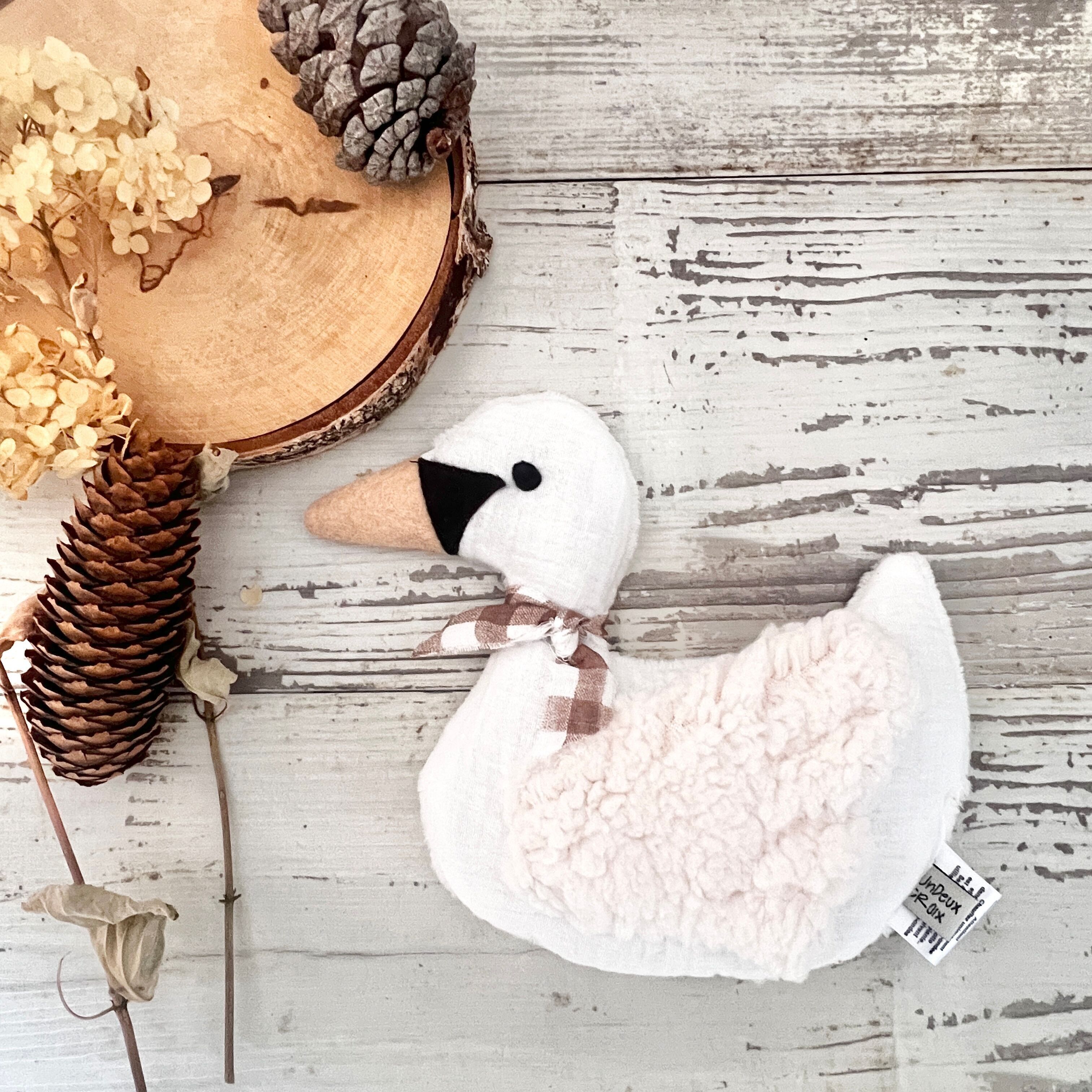 PELUCHE DOUDOU BEBE - bouillotte sèche - LITTLE SWAN - JOUET BEBE/ENFANT