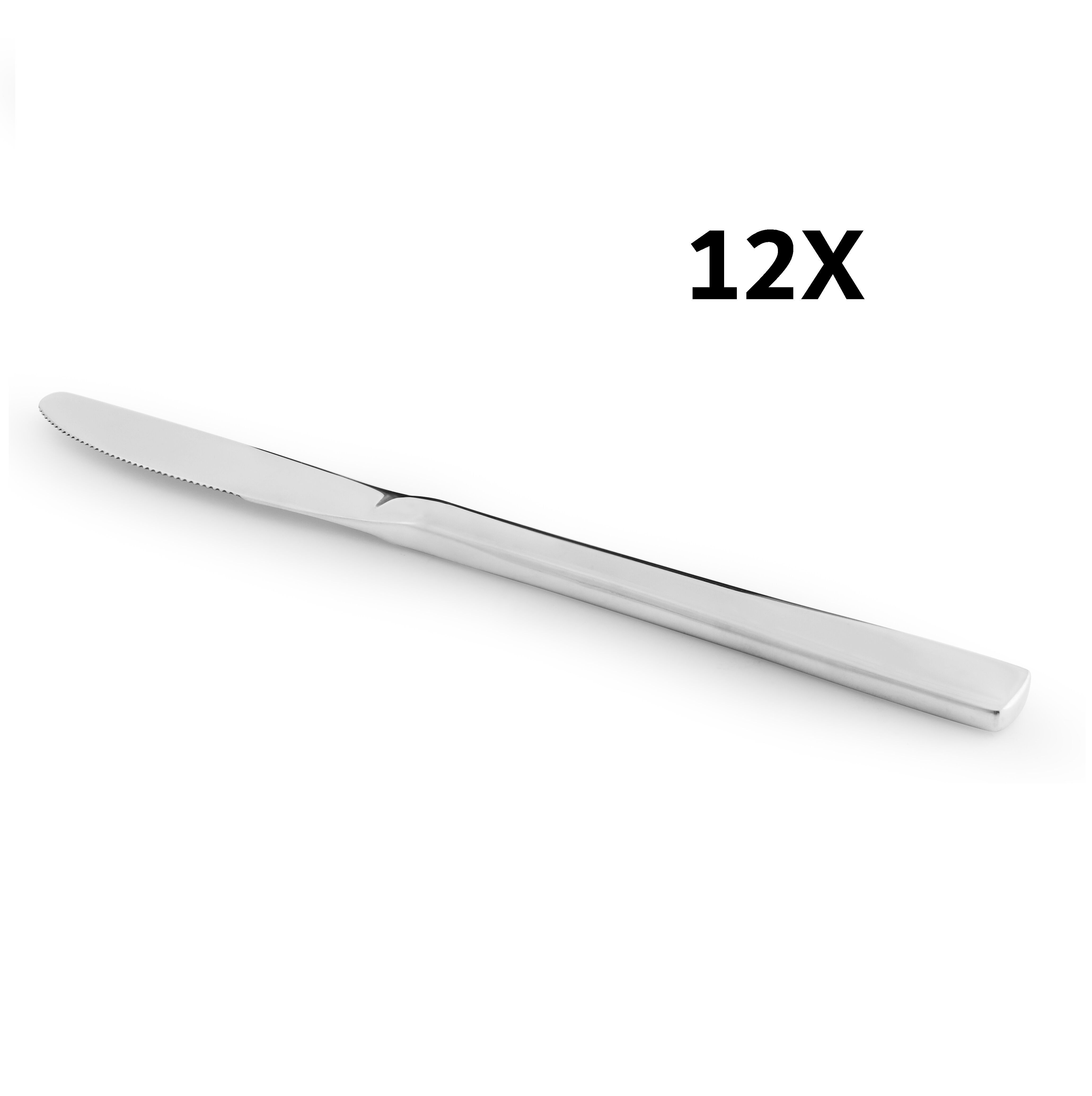 SET DI 12 COLTELLI DA TAVOLA NORMALI IN ACCIAIO INOX HOTEL