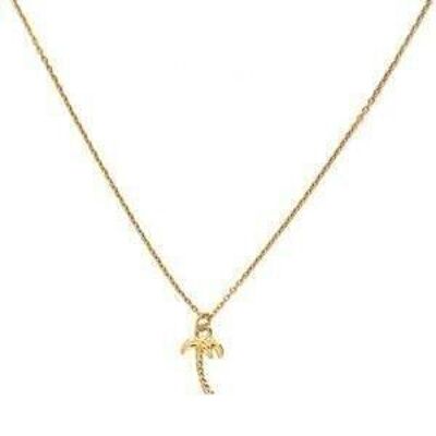 Necklace golden palm tree