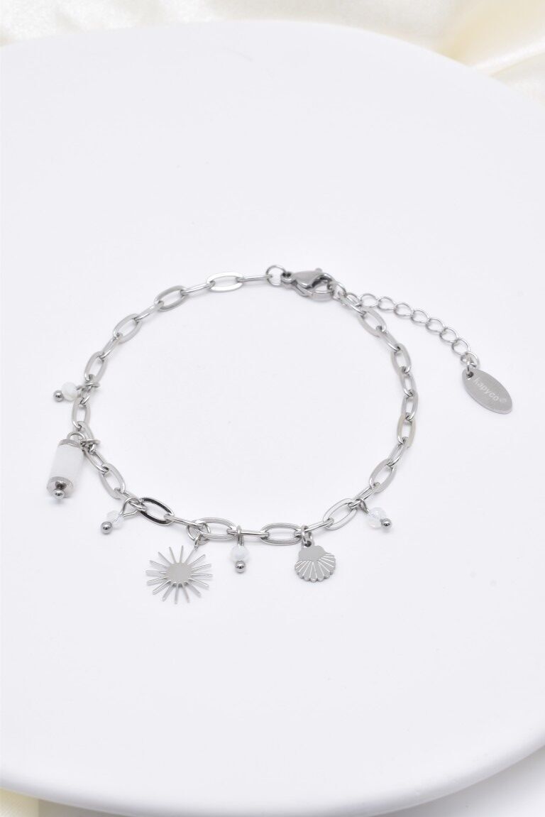 Pulsera de acero inoxidable con dijes - BR110336AR-BC