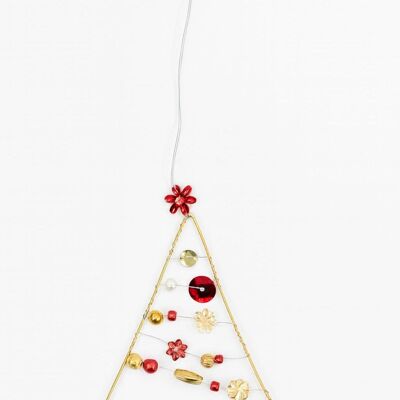 Décoration de sapin de Noël en fil de fer doré fabriquée à la main – 10 cm