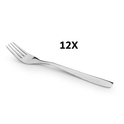 LOT DE 12 FOURCHETTES À DESSERT HÔTEL EN ACIER INOXYDABLE