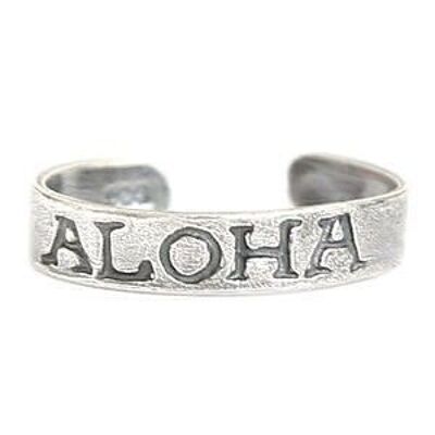 Anillo de dedo Aloha (plata real)