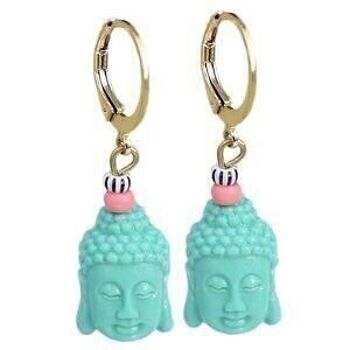 Boucle d'oreille bouddha turquoise 1