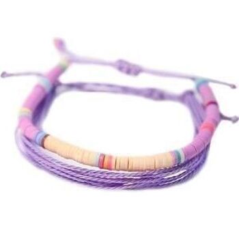 Lot de 2 bracelets surf violet 3