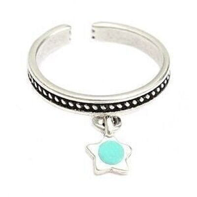 Ring turquoise star silver