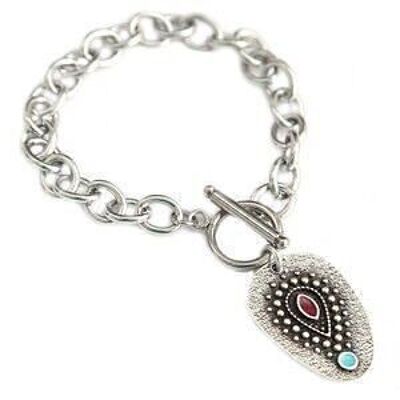 Pulsera plata amuleto ojo turquesa