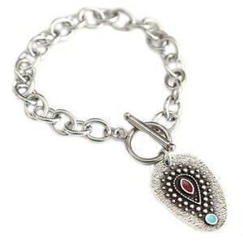 Bracelet amulette argent oeil turquoise 1