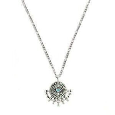 Necklace silver amulet turquoise eye