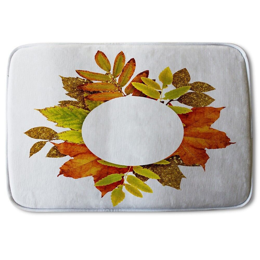 Bathmat - Circled Autumn Leaves (Bath Mats)