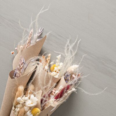 mini dried flower bunches colorful