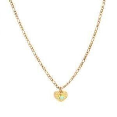 Necklace heart gold turquoise star