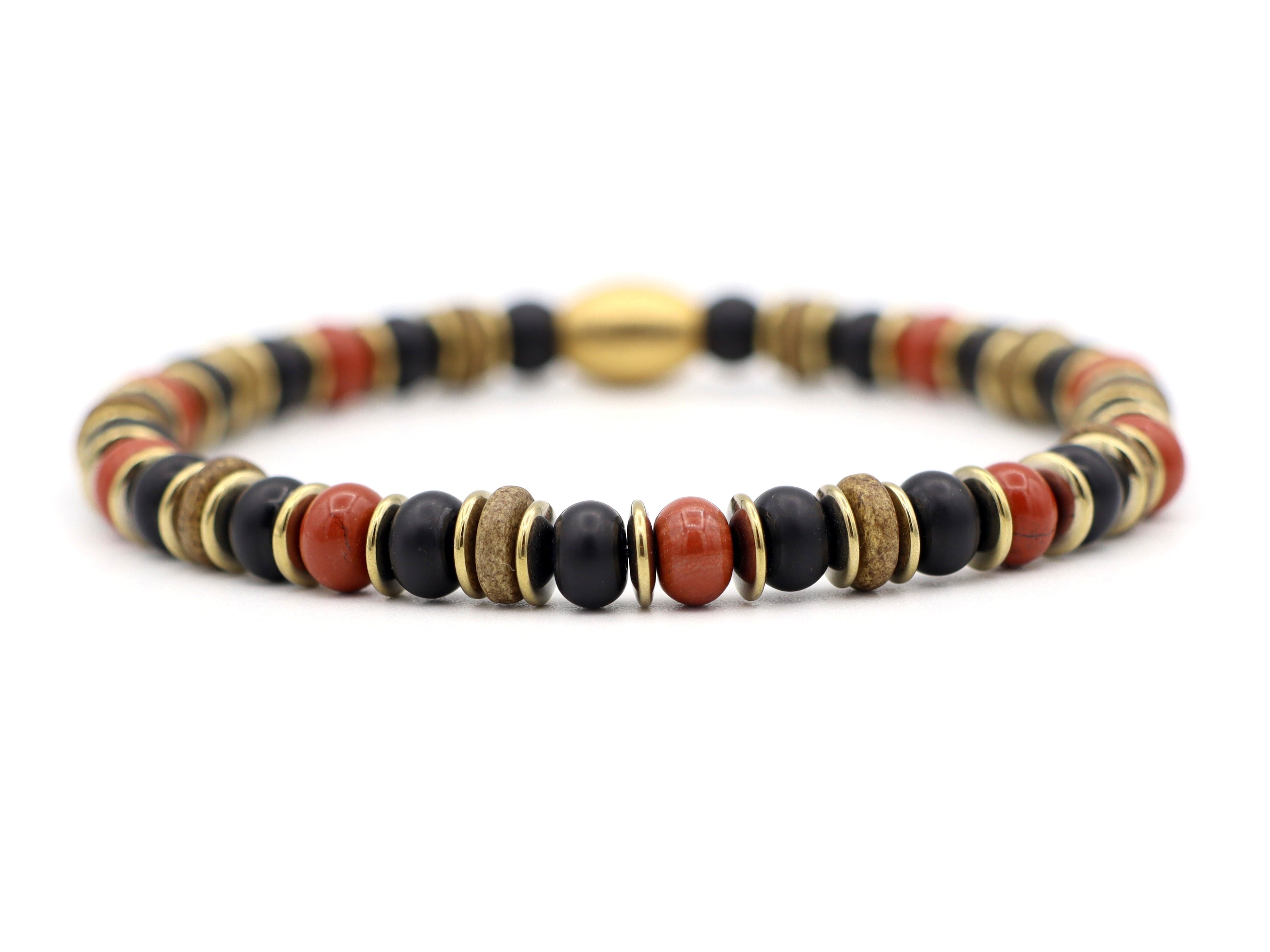 Enam segara jaspe rojo y ónix (plata u oro)