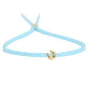 Bracelet porte-bonheur - or bleu 2