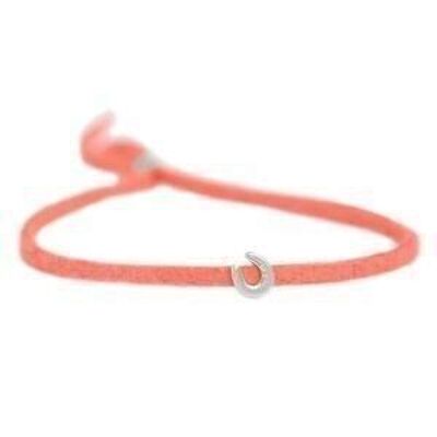 Bracelet porte-bonheur - argent corail