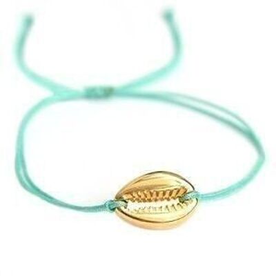 Bracelet or turquoise coquillage