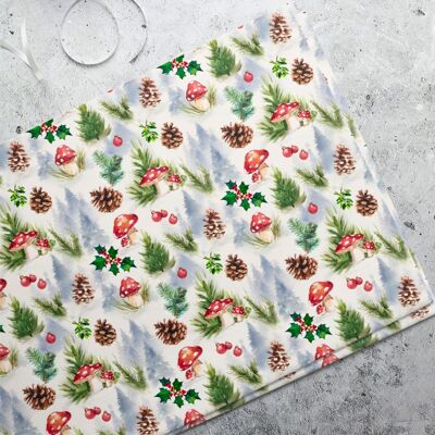 Papier d'emballage de Noël aux champignons