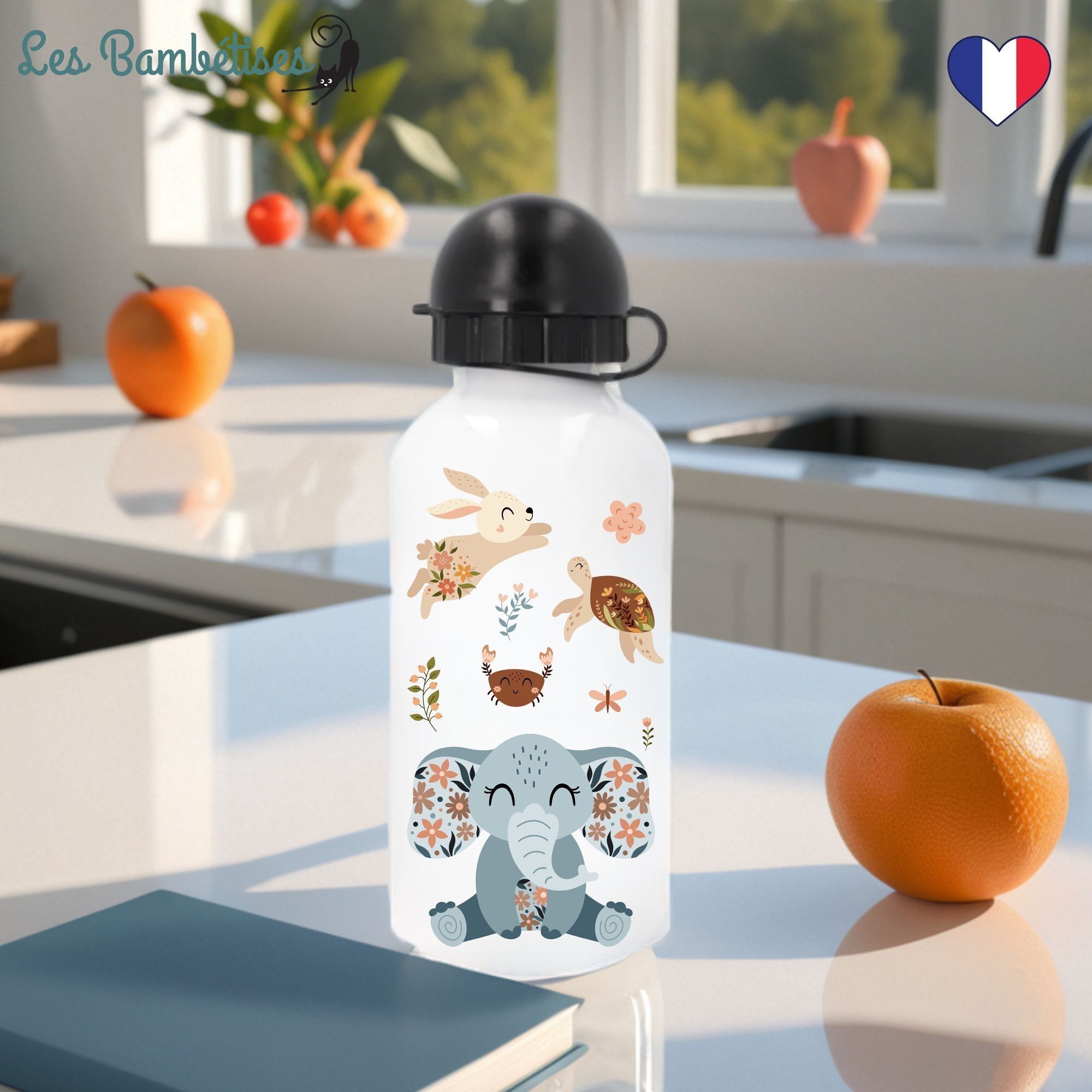 Boho Animal Kids Water Bottle