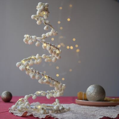 Pom Pom Leuchtender Tischbaum – Weihnachtsdekoration (25 cm x 15 cm)
