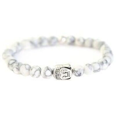 Bracelet Bouddha pierre blanche arctique